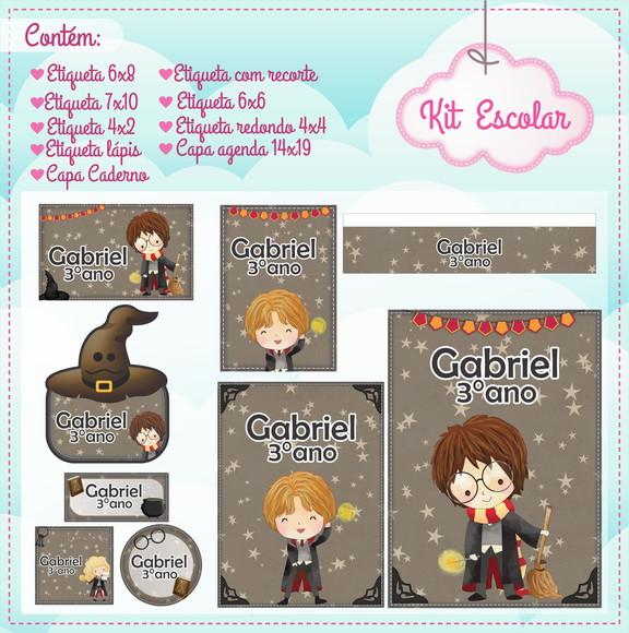 Arquivo de Corte - Etiqueta Escolar (harry Potter) a