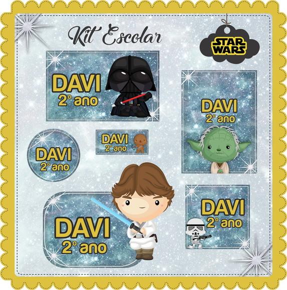 Arquivo de Corte - Etiqueta Escolar (star Wars) a