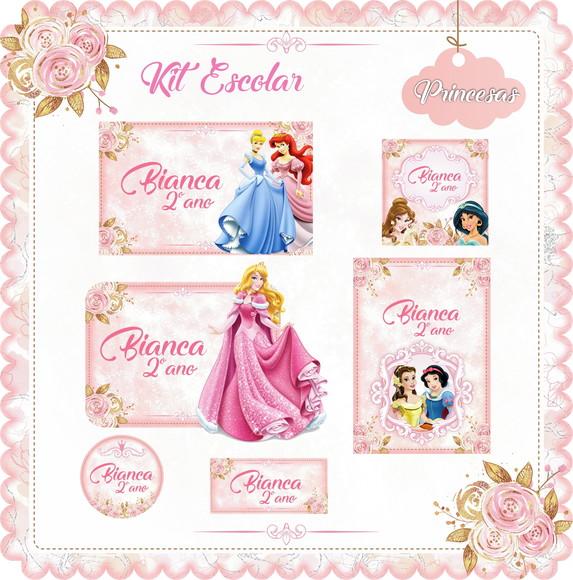 Arquivo de Corte - Etiqueta Escolar (princesas) B