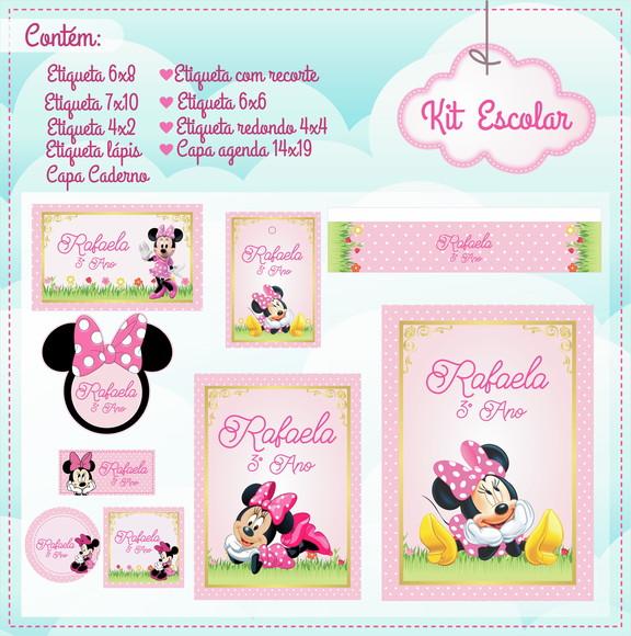 Arquivo de Corte - Etiqueta Escolar (minnie) B