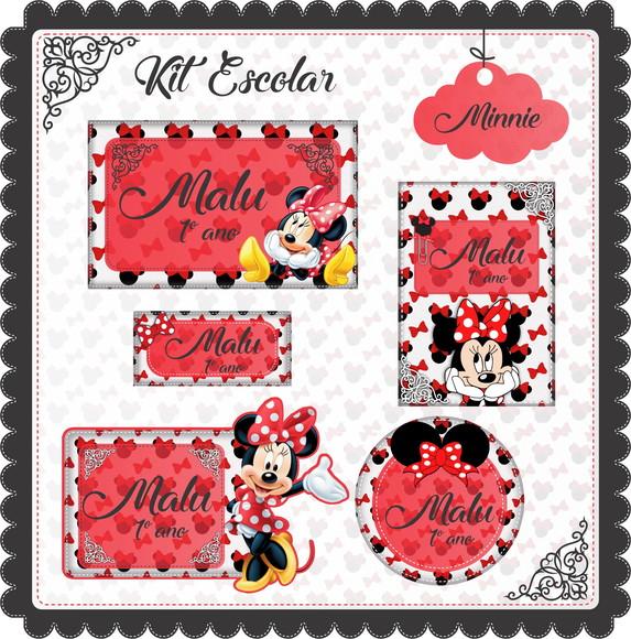 Arquivo de Corte - Etiqueta Escolar (Minnie) C