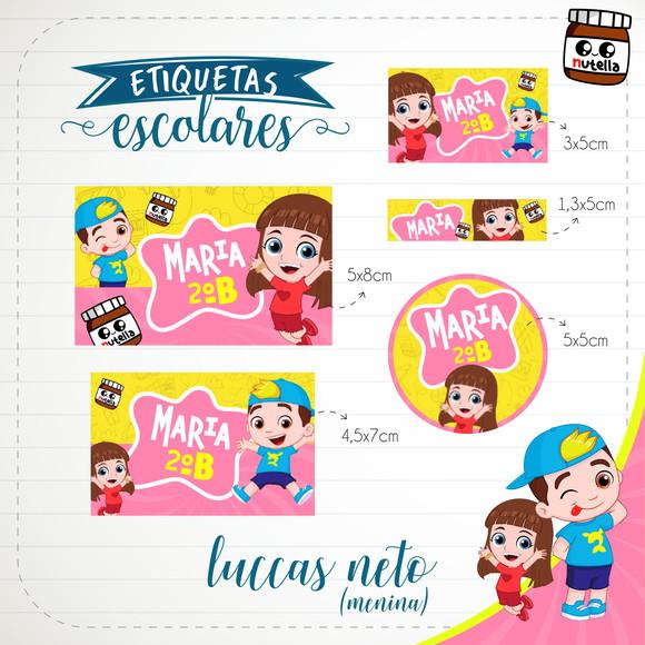 Arquivo de Corte - Etiqueta Escolar (luccas Neto Rosa) a