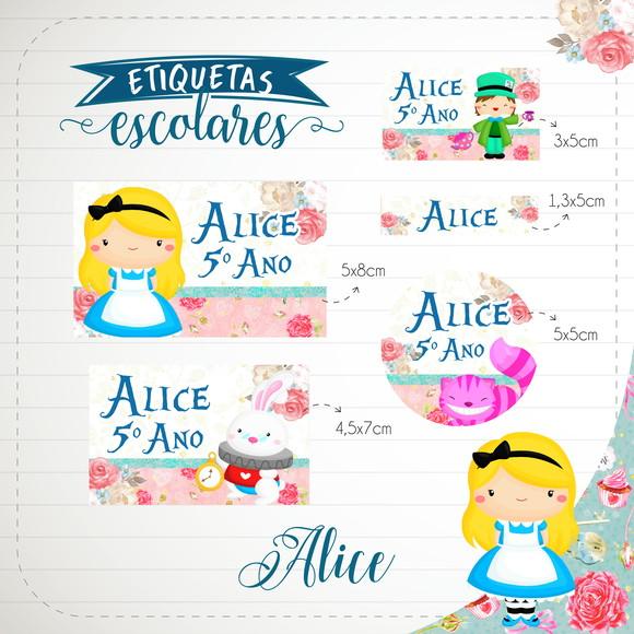 Arquivo de Corte - Etiqueta Escolar (alice) a