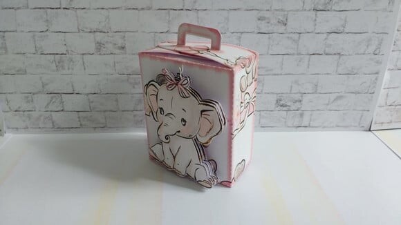 Leve + 13 Arquivo de Corte - Elefantinho Rosa 2