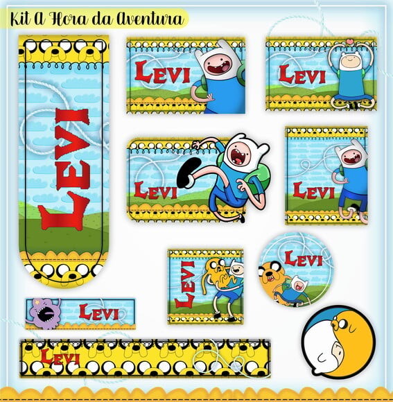 Leve + 13 Arquivo de Corte - Etiqueta Escolar (a Hora de Aventura