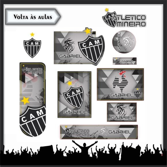 Leve + 13 Arquivo de Corte - Etiqueta Escolar (atlético Mineiro)