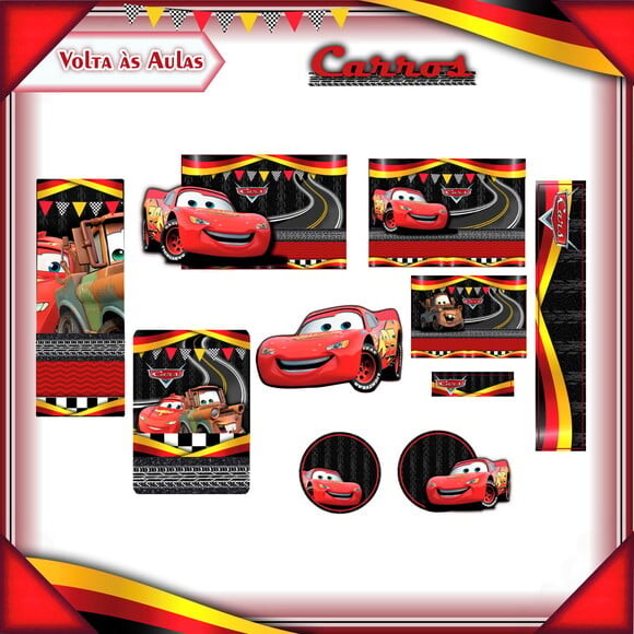 Leve + 13 Arquivo de Corte - Etiqueta Escolar (carros) F