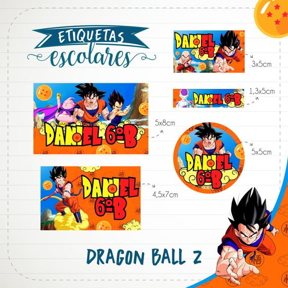 Leve + 13 Arquivo de Corte - Etiqueta Escolar (dragon Ball Z) a