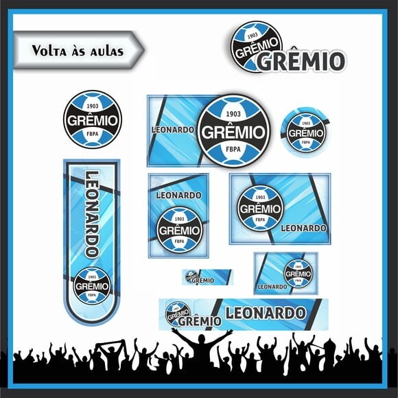 Leve + 13 Arquivo de Corte - Etiqueta Escolar (grêmio) a