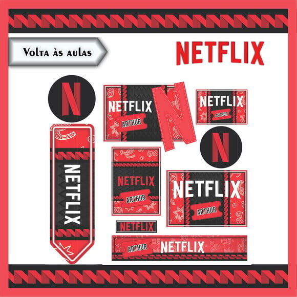 Leve + 13 Arquivo de Corte - Etiqueta Escolar (netflix) c