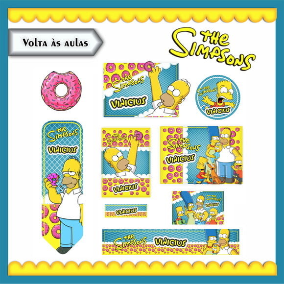 Leve + 13 Arquivo de Corte - Etiqueta Escolar (os Simpsons) c