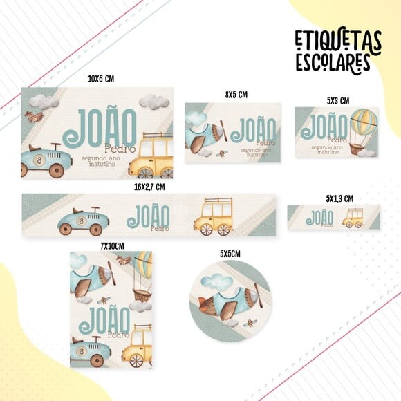 Leve + 13 Arquivo de Corte - Etiqueta Escolar (transportes) a