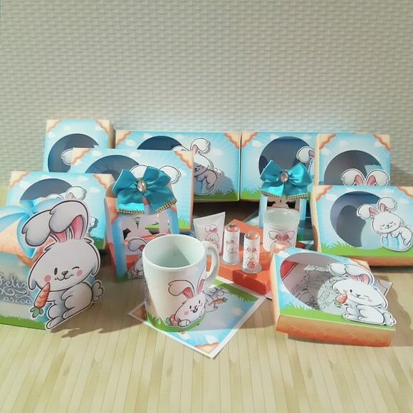 Leve + 13 Arquivo de Corte - Kit Páscoa (Coelhinhos) 2