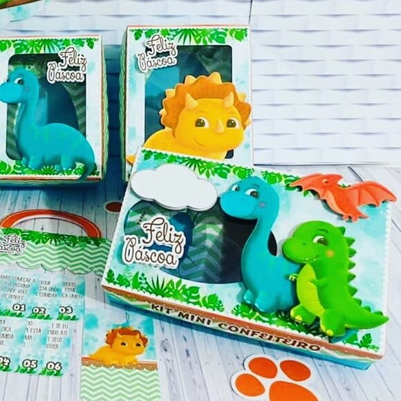 Leve + 13 Arquivo de Corte - Kit Páscoa (Dinossauros) 2