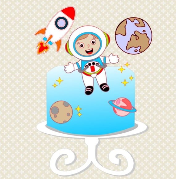 Leve + 13 Arquivo de Corte - Topo de Bolo (astronauta) 8