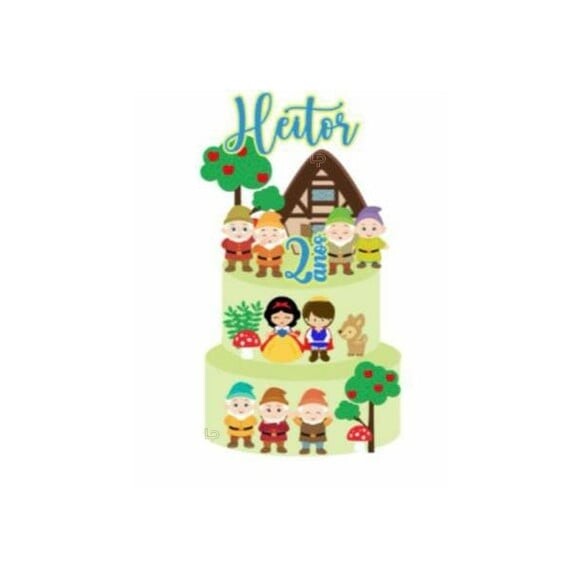 Leve + 13 Arquivo de Corte - Topo de Bolo (branca de Neve) 12