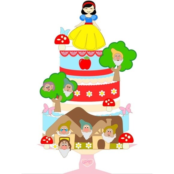 Leve + 13 Arquivo de Corte - Topo de Bolo (branca de Neve) 4