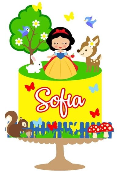 Leve + 13 Arquivo de Corte - Topo de Bolo (branca de Neve) 8