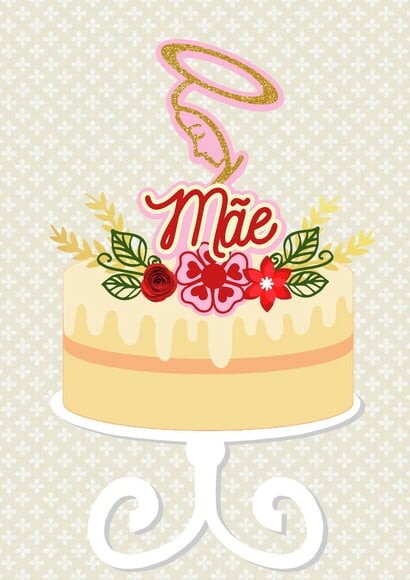 Leve + 13 Arquivo de Corte - Topo de Bolo (dia das Mães) 9