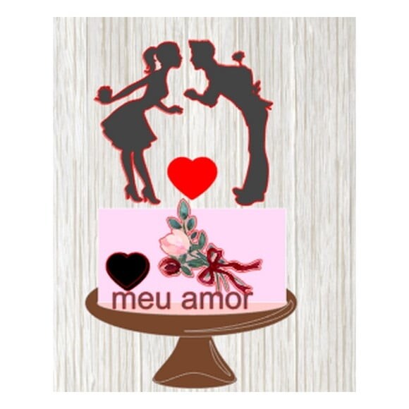 Leve + 13 Arquivo de Corte - Topo de Bolo (dia dos Namorados) 24