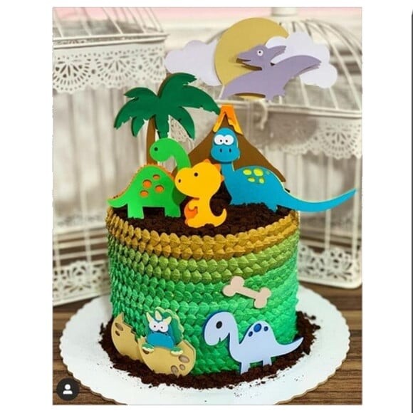 Leve + 13 Arquivo de Corte - Topo de Bolo (Dinossauros) 4