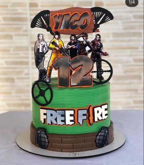 Leve + 13 Arquivo de Corte - Topo de Bolo (free Fire) 5