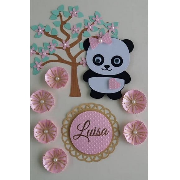 Leve + 13 Arquivo de Corte - Topo de Bolo (Panda) 1
