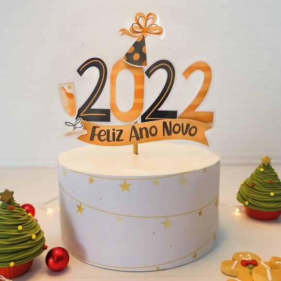 Leve + 13 Arquivo de Corte - Topos de Bolo Ano Novo 2022