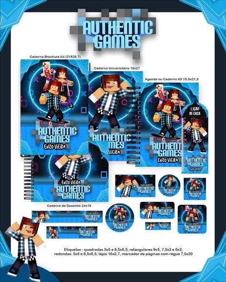 Leve + 13 Arquivo Digital - Etiqueta Escolar (authentic Games) B