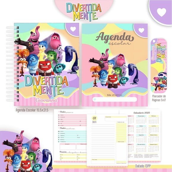 Leve + 13 Arquivo Digital - Etiqueta Escolar (divertidamente) D