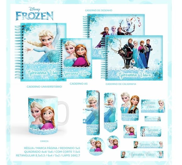 Leve + 13 Arquivo Digital - Etiqueta Escolar (Frozen) C