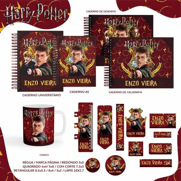 Leve + 13 Arquivo Digital - Etiqueta Escolar (harry Potter) e