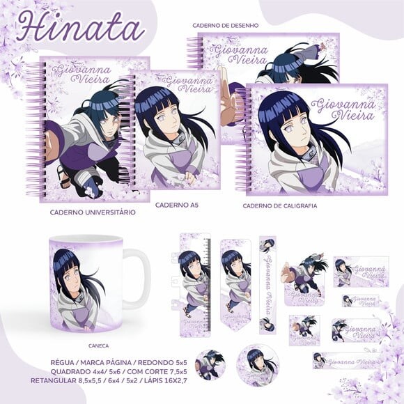 Leve + 13 Arquivo Digital - Etiqueta Escolar (Hinata) A