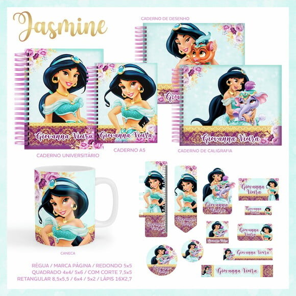 Leve + 13 Arquivo Digital - Etiqueta Escolar (Jasmine) A