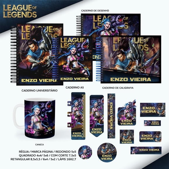 Leve + 13 Arquivo Digital - Etiqueta Escolar (league Of Legends) 