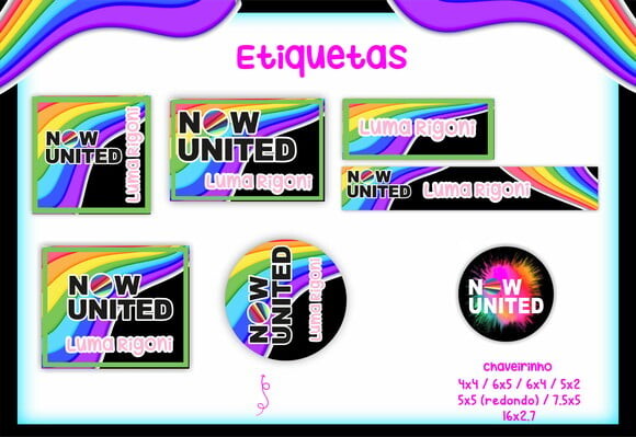 Leve + 13 Arquivo Digital - Etiqueta Escolar (Now United) A