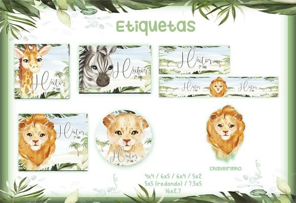 Leve + 13 Arquivo Digital - Etiqueta Escolar (Safari) B