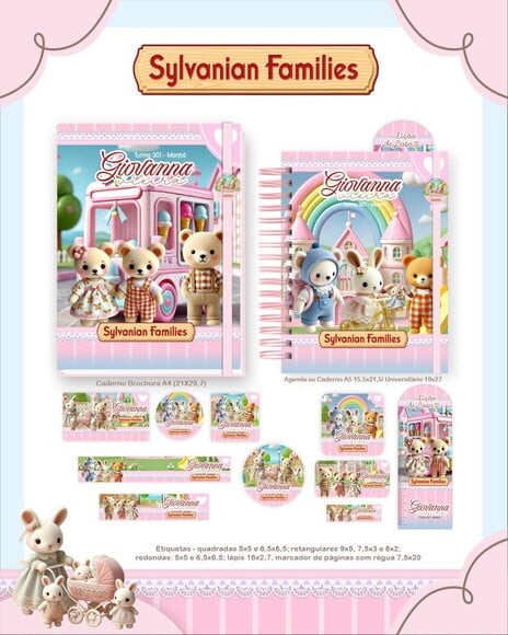 Leve + 13 Arquivo Digital - Etiqueta Escolar (sylvanian Families)