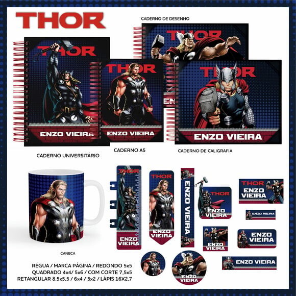 Leve + 13 Arquivo Digital - Etiqueta Escolar (Thor) A