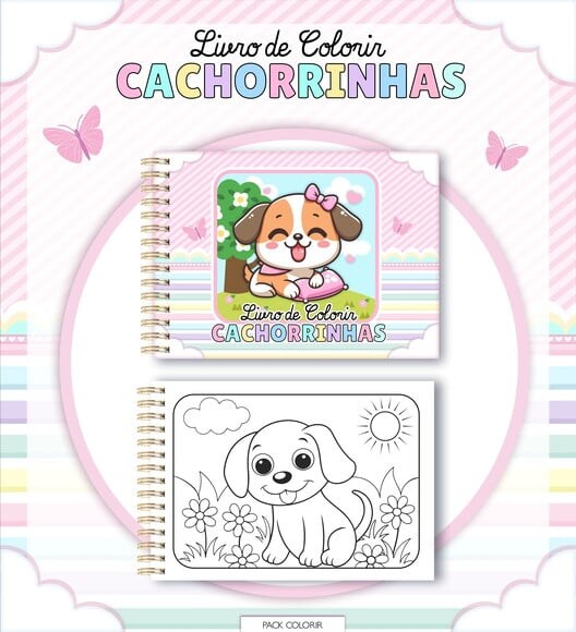 Leve + 13 Arquivo Digital - Livro de Colorir (cachorrinhas) 1