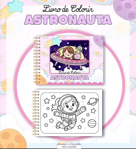 Leve + 13 Arquivo Digital - Livro de Colorir (astronauta) 1