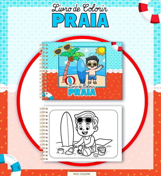 Leve + 13 Arquivo Digital - Livro de Colorir (praia) 1
