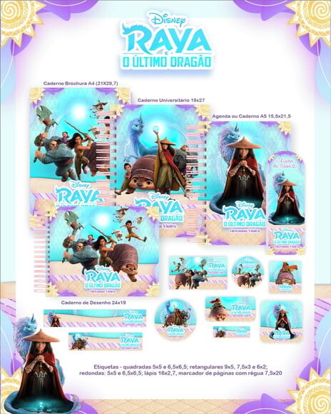 Leve + 13 Arquivo Digital Etiqueta Escolar (raya e o Último Drag