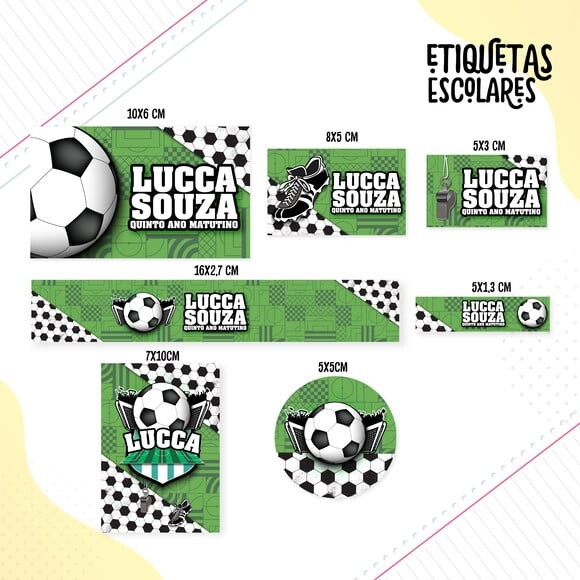 Leve + 13 Arquivo de Corte - Etiqueta Escolar (futebol) I