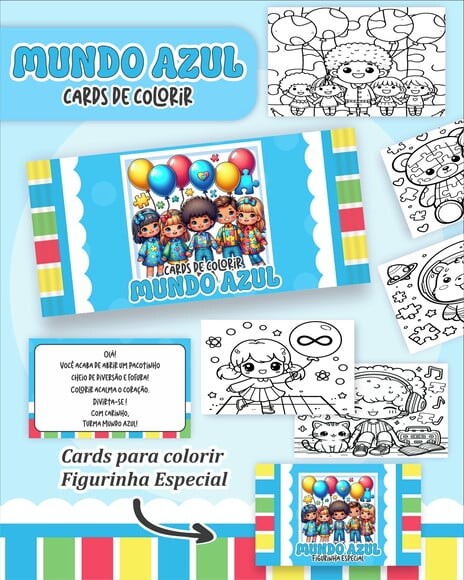Leve + 13 Arquivo Digital - Cards para Colorir (autismo) 1