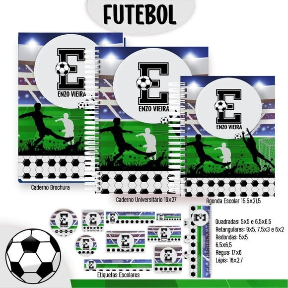 Leve + 13 Arquivo Digital - Etiqueta Escolar (futebol) G