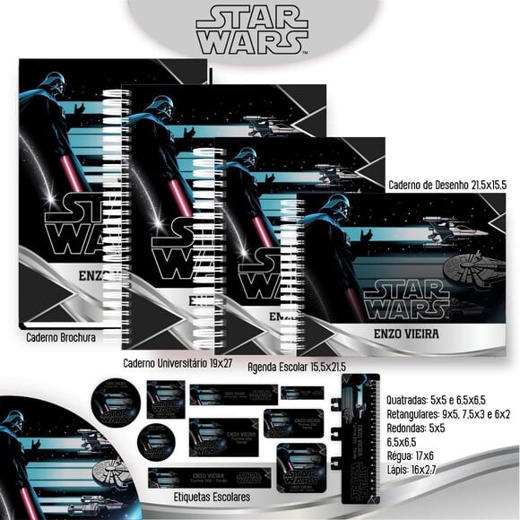 Leve + 13 Arquivo Digital - Etiqueta Escolar (star Wars) D