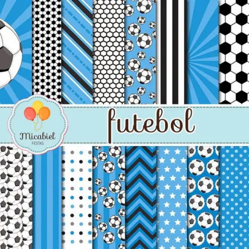 Papel Digital - Futebol (azul) 1