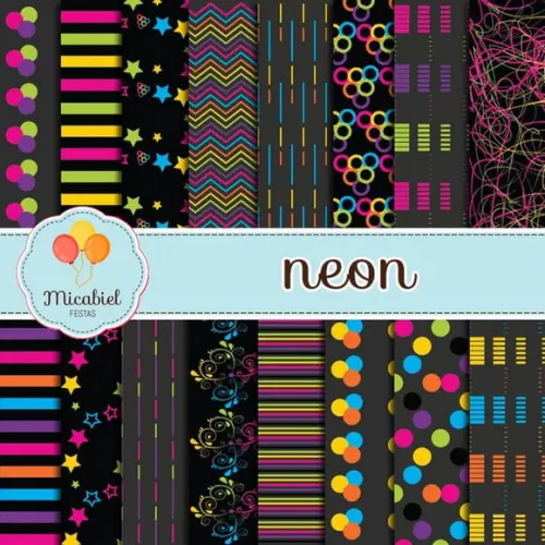 Papel Digital - Neon 1