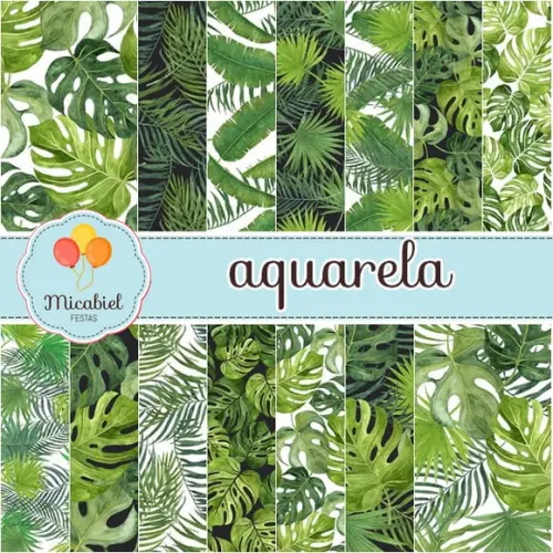 Papel Digital - Aquarela (folhagem) 1